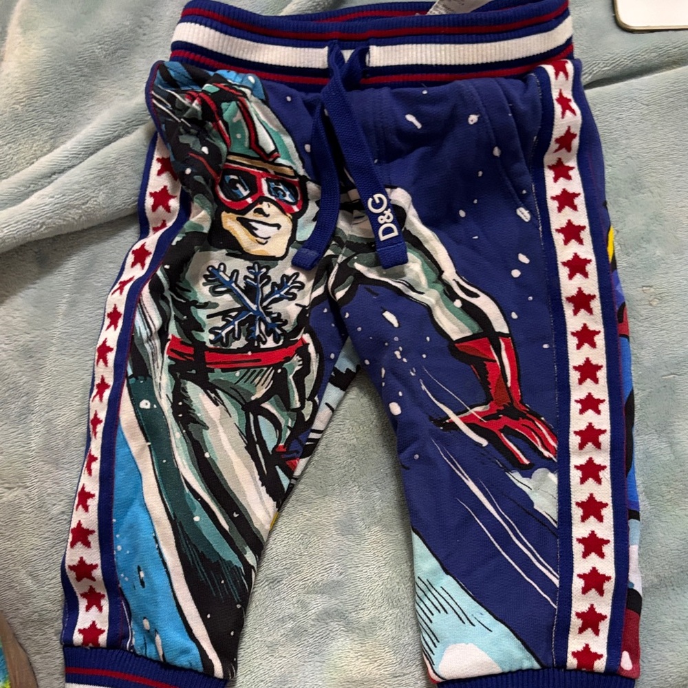 D&G Kids Superhero Jogger Pants - Blue and Red
